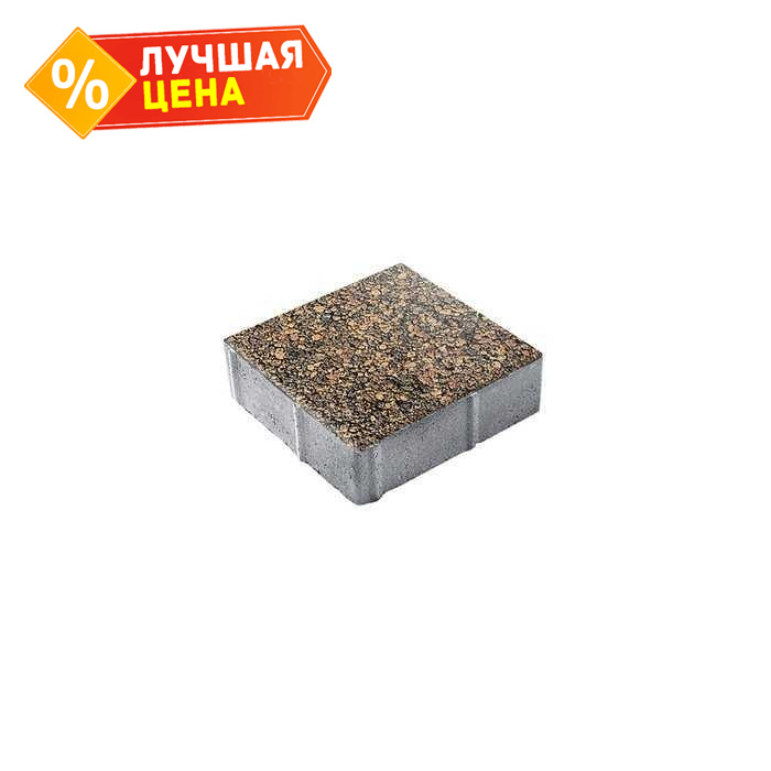 Плитка тротуарная Квадрат Б.1.К.6 Листопад Гранит Арабская ночь 300x300x60 мм