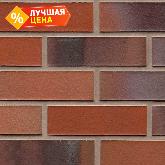 Клинкерная плитка ручной формовки Feldhaus Klinker NF 14 R560 carbona carmesi colori 240х71х14 мм