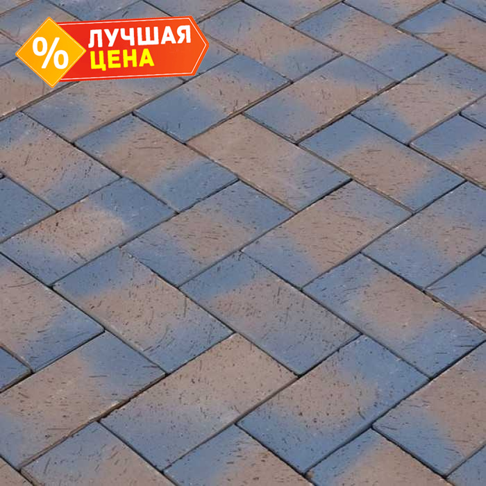 Клинкерная брусчатка Lode Oreon коричнего-пестрая шероxоватая, 200x100x52 мм