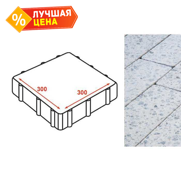 Плита тротуарная Готика Granite FINERRO, Мансуровский 300x300x80 мм