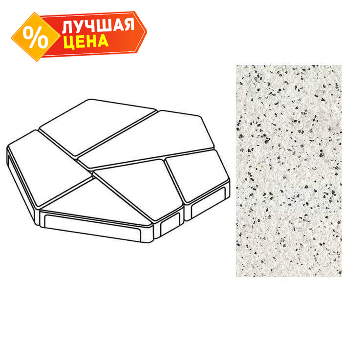 Плита тротуарная Готика Granite FERRO, полигональ, Покостовский, 893x780x80 мм