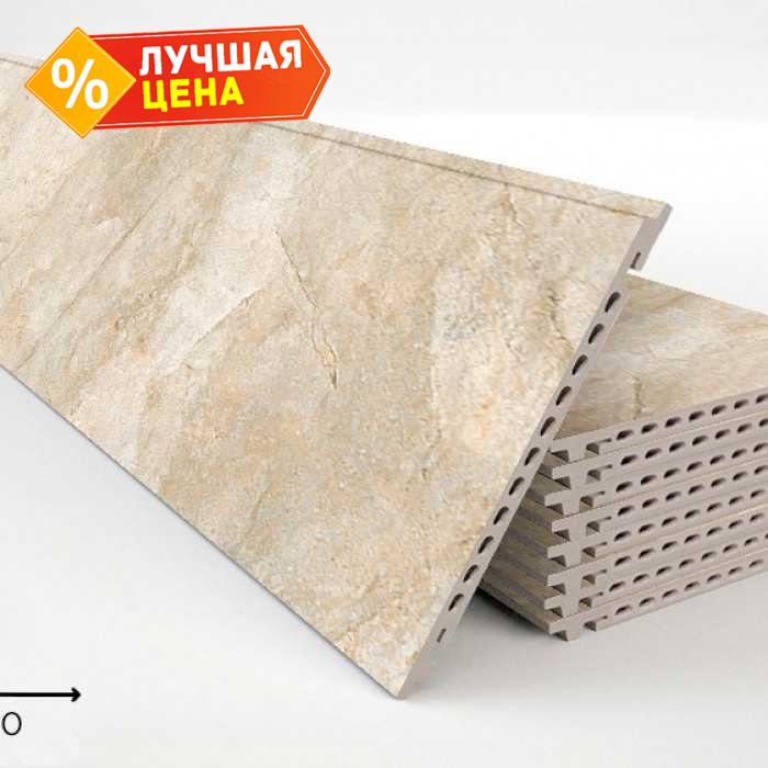 Керамогранитная плита FAVEKER GA16 для НФС, Rocks Beige, 1000*300*18 мм