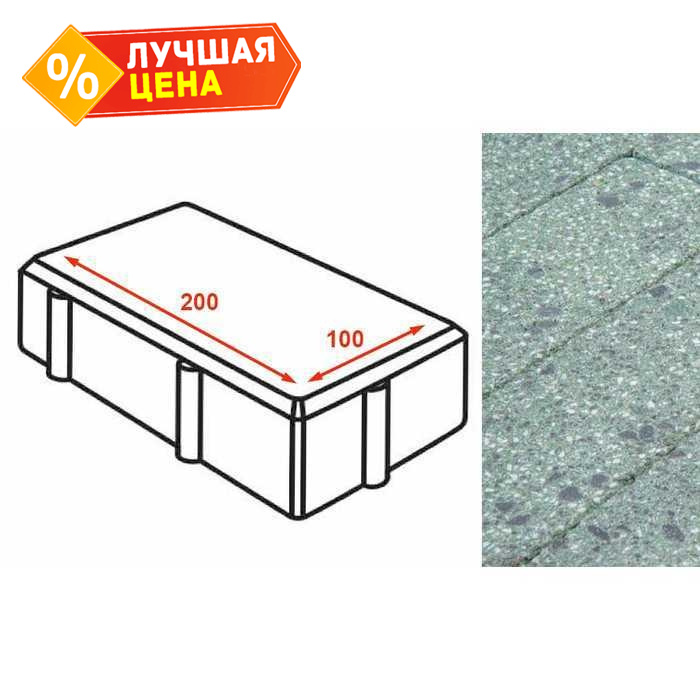 Плитка тротуарная Готика Granite FINERRO, брусчатка, Порфир 200x100x80 мм