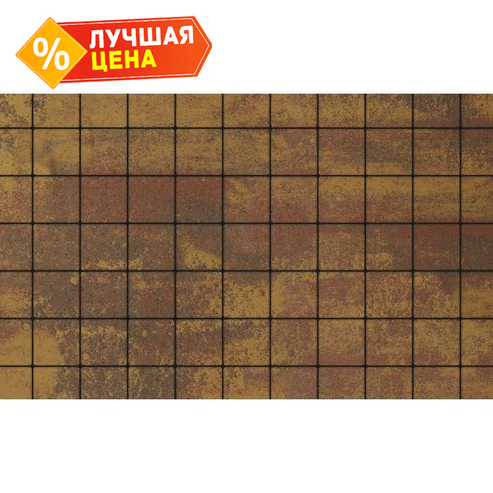 Плитка тротуарная Квадрат (ЛА-Линия) Б.3.К.6 Листопад гладкий Осень 100x100x60 мм