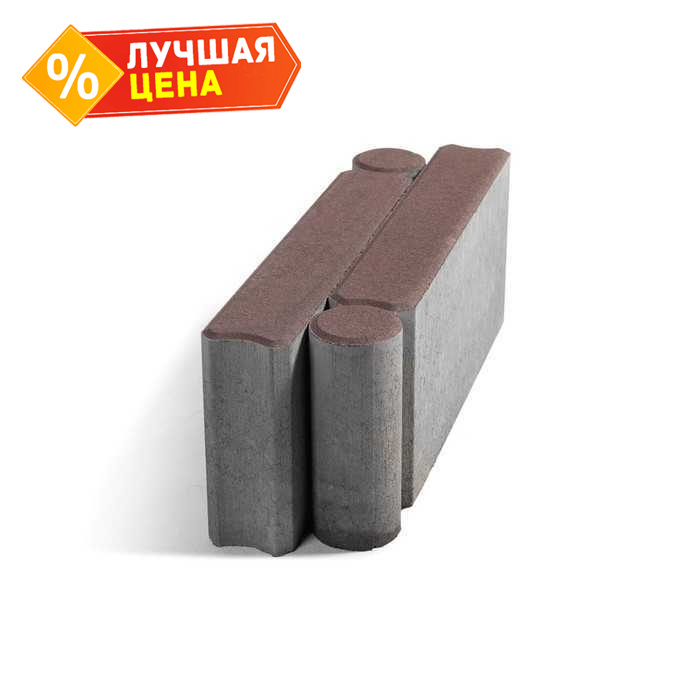Тротуарный бордюр с шарнирным стыком BRAER БРШ 500.200.78, коричневый, 500*78*200 мм