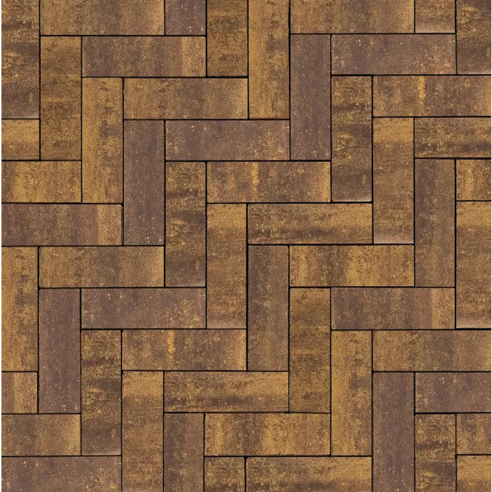 Тротуарная плитка 342 механический завод Паркет 240x80x60мм ColorMix Каньон