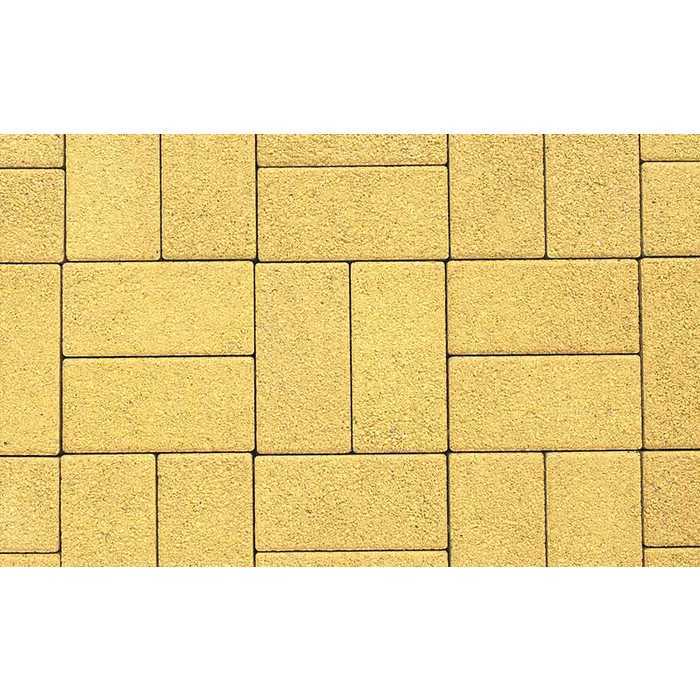 Плитка тротуарная Прямоугольник (Ла-Линия) В.2.П.10 гранит желтый 200x100x100 мм