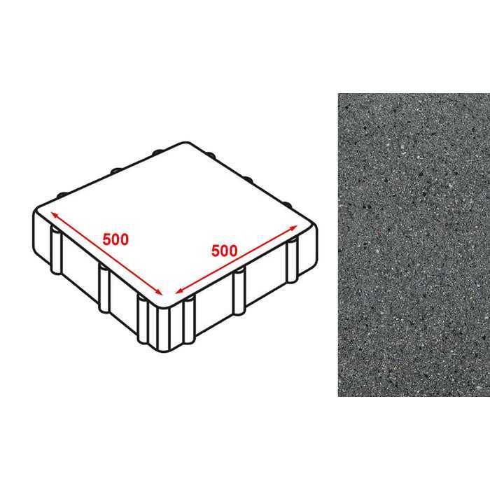 Плита тротуарная Готика Granite FERRO, Исетский 500x500x80 мм