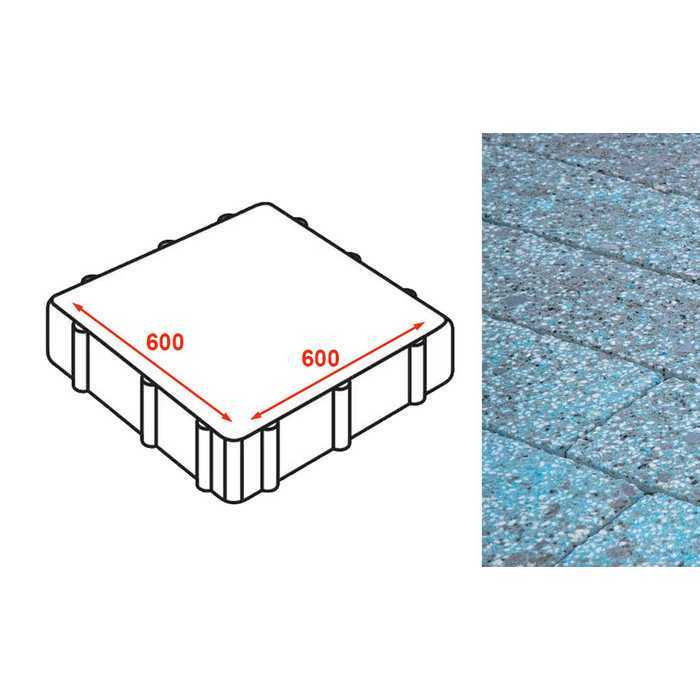 Плита тротуарная Готика Granite FINERRO, Азул Баxия 600x600x80 мм