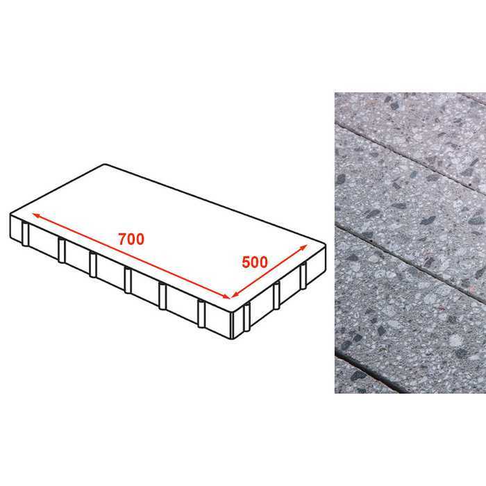 Плита AI тротуарная Готика Granite FINERRO, Галенит 700x500x80 мм
