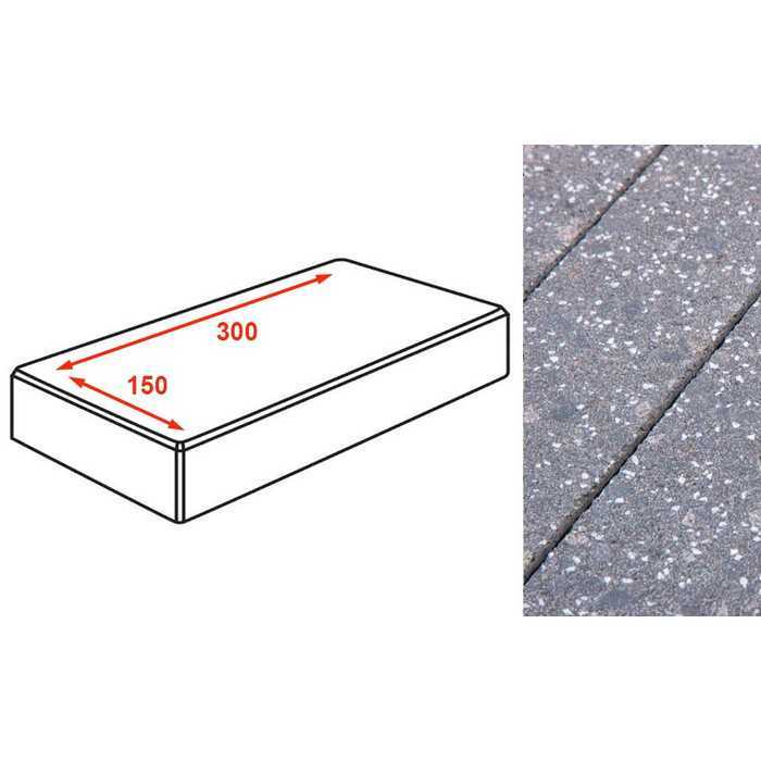 Плитка тротуарная Готика Granite FINERRO, картано, Ильменит 300x150x80 мм