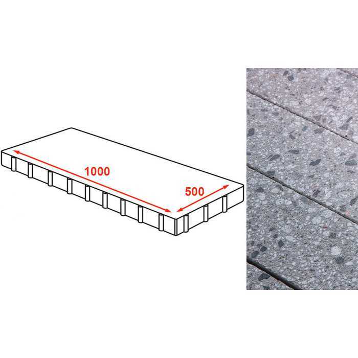 Плита тротуарная Готика Granite FINERRO, Галенит 1000x500x80 мм