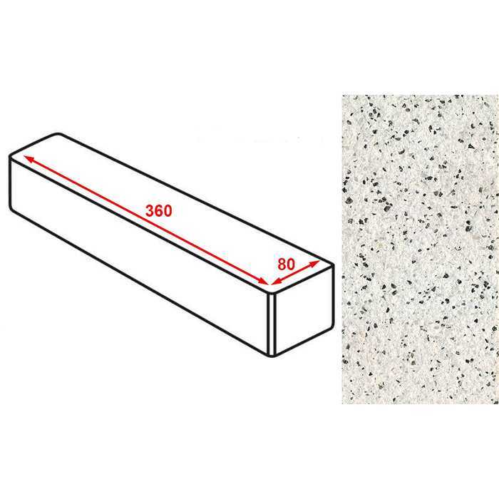 Плитка тротуарная Готика Granite FERRO, ригель, Покостовский 360x80x80 мм