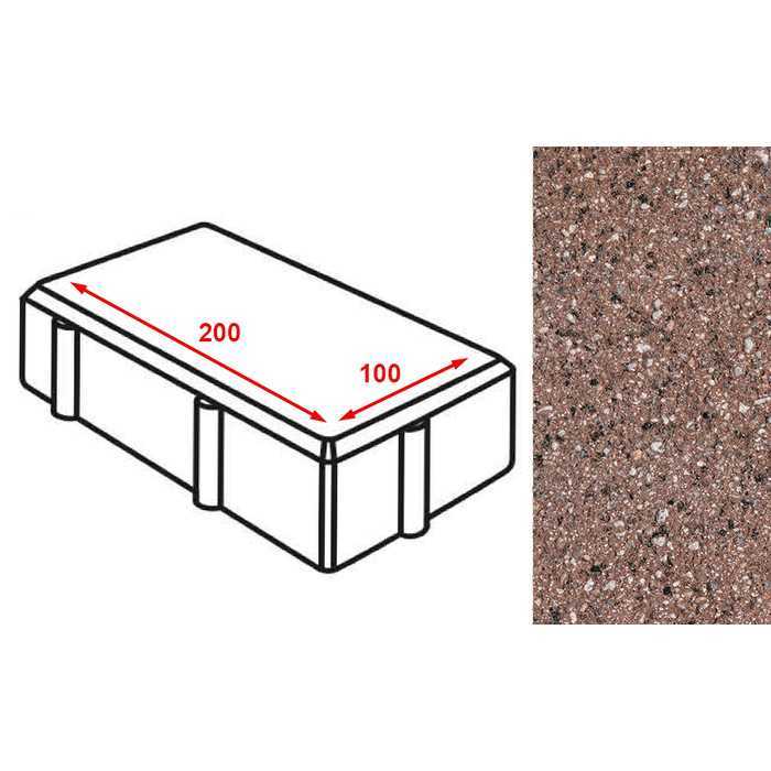 Плитка тротуарная Готика Granite FERRO, брусчатка, Емельяновский 200x100x60 мм
