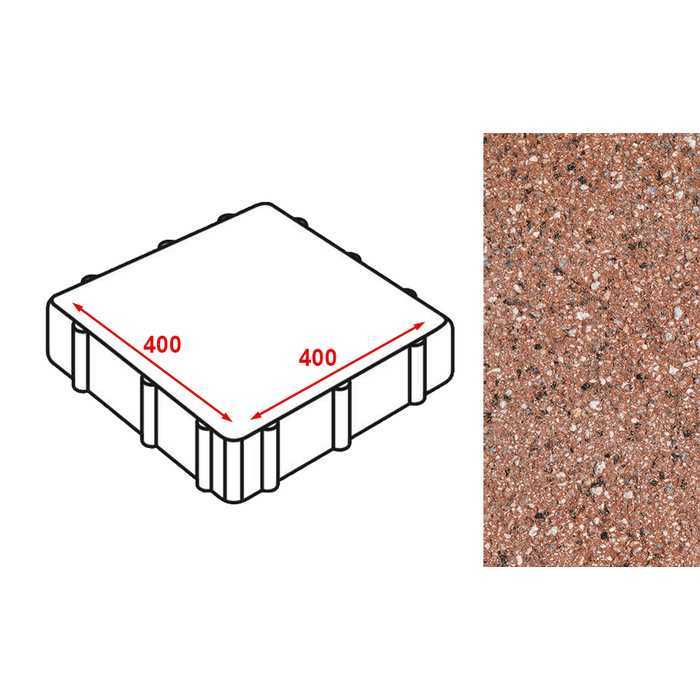 Плита тротуарная Готика Granite FERRO, Емельяновский 400x400x80 мм