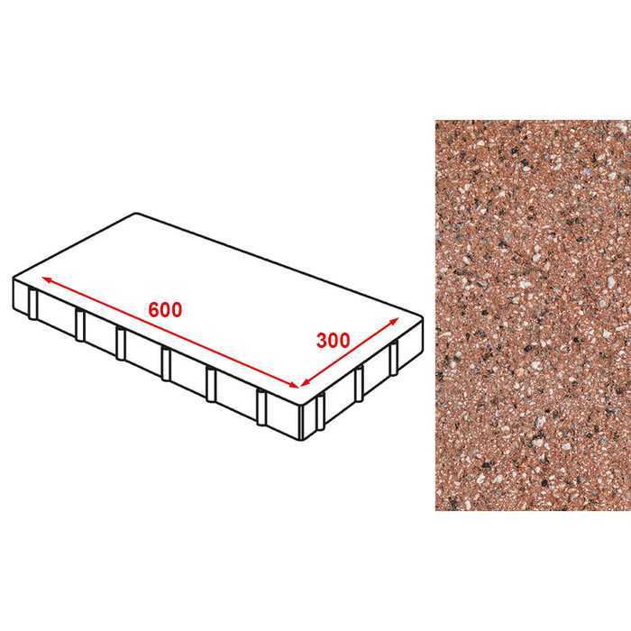 Плита тротуарная Готика Granite FERRO, Емельяновский 600x300x80 мм