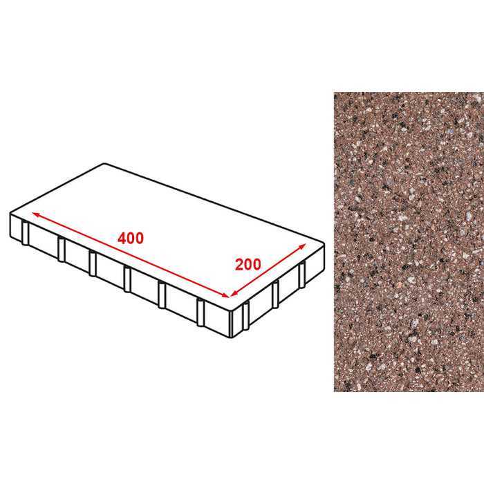 Плита тротуарная Готика Granite FERRO, Емельяновский, 400x200x80 мм