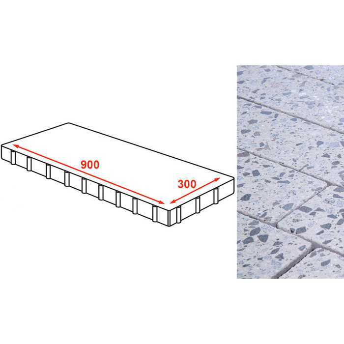 Плита тротуарная Готика Granite FINERRO, Грис Парга 900x300x80 мм